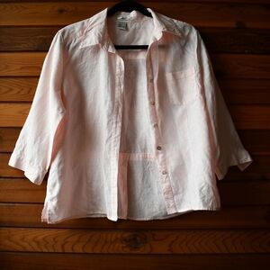 Vintage Edward Light Pink Linen Button Up